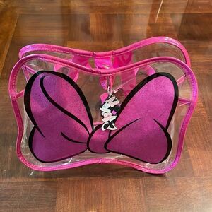 Minnie Mouse clear plastic pink bow mini back pack swim Dance bag Disney Store